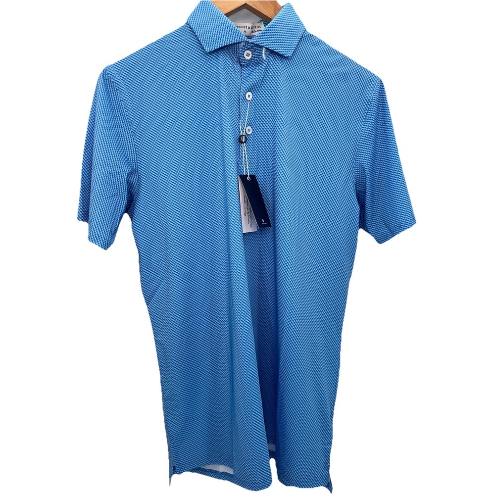 New Holderness & Bourne BYRD Polo Seashore Sankaty Blue Medium All Over Print - Picture 2 of 9